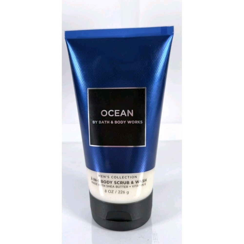 1 New Bath & Body Works OCEAN MEN'S COLLECTION 2 in 1 Body Scrub & Wash 8oz